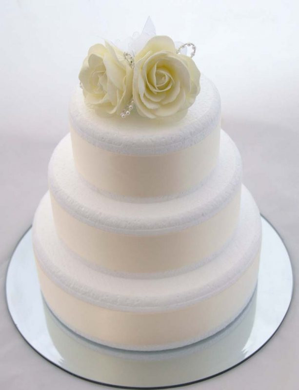 Foam Wedding Cakes
 Ivory Foam Rose Wedding Cake Topper With Pearl Loops