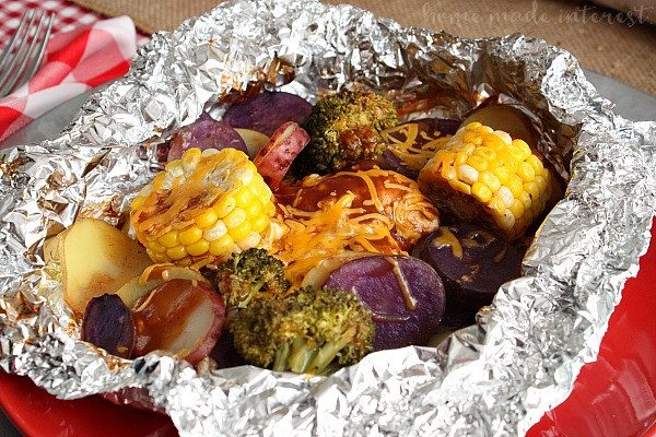 Foil Dinners For Camping
 Cheddar BBQ Chicken Foil Packet Meal for a Camping Party