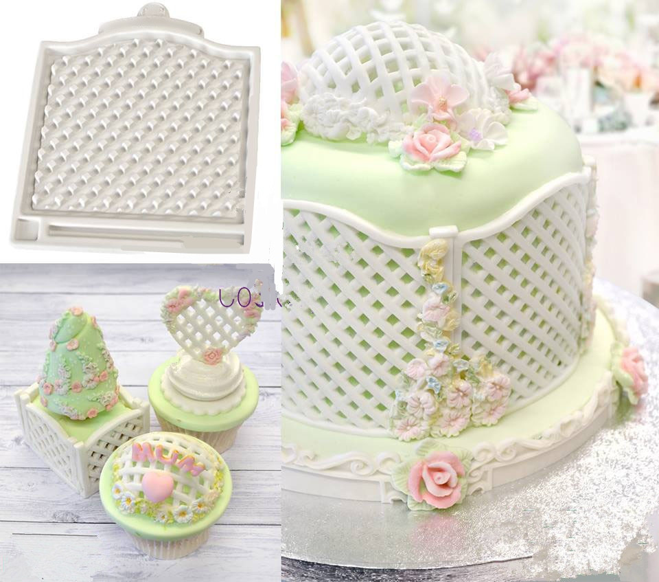 Fondant Molds For Wedding Cakes
 Trellis Fence Basket Silicone Mould Fondant Cake Molds