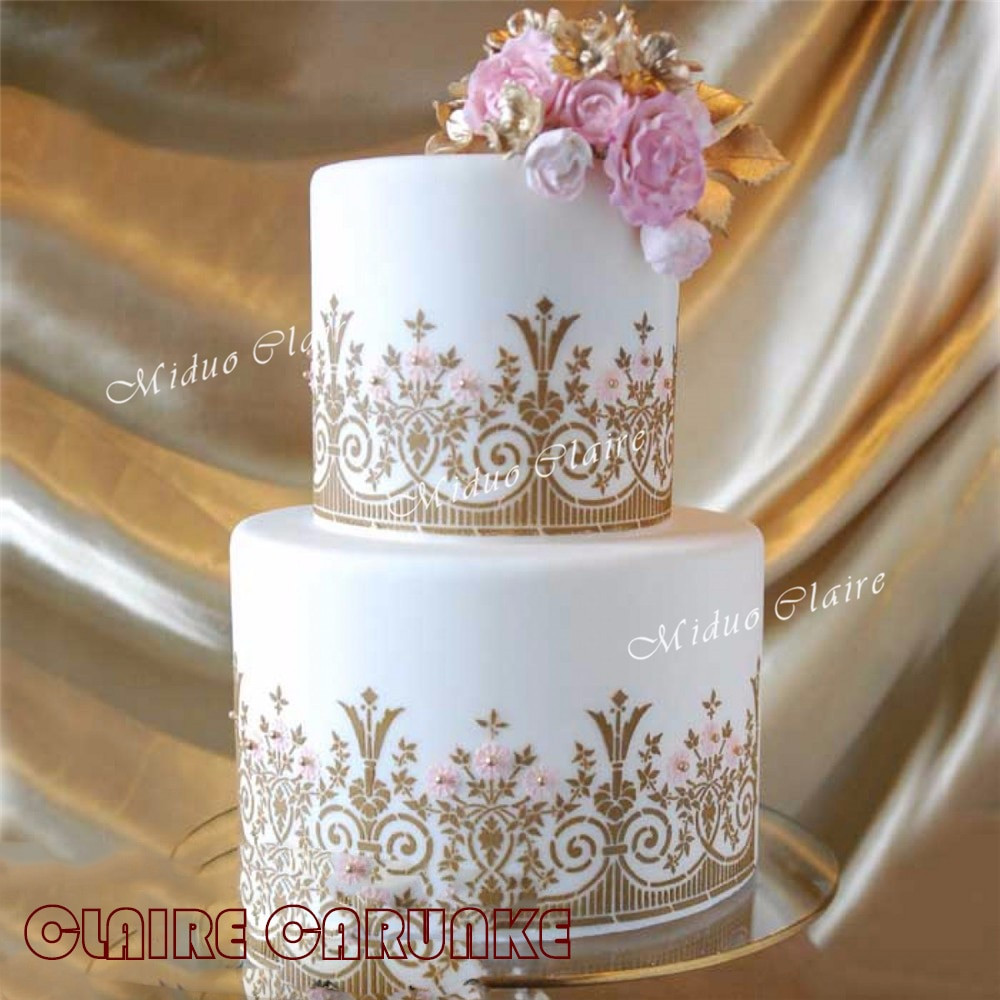 Fondant Molds For Wedding Cakes
 Newest English garden stencil cake stencil Fondant Cake