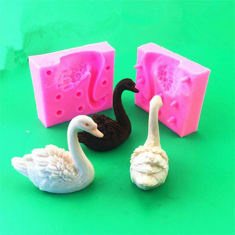 Fondant Molds For Wedding Cakes
 Silicone 3D Swan Cake Mold Fondant Decorating Tools Soap