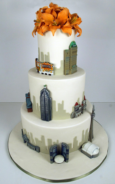 Food City Wedding Cakes
 W9014 skyline wedding cake