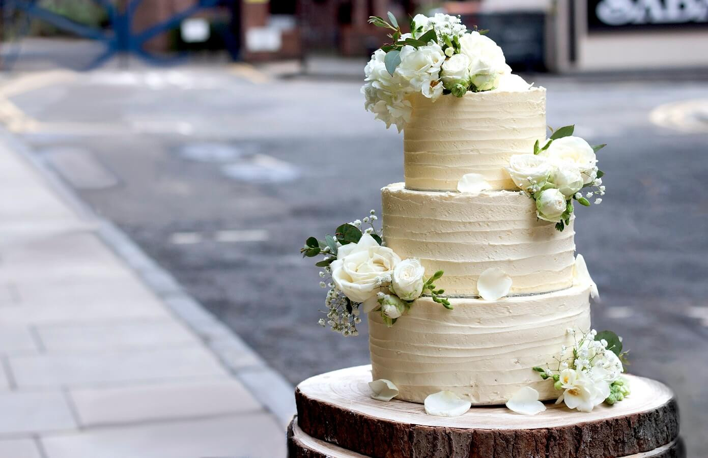 Food City Wedding Cakes
 Three tiered vegan wedding cake