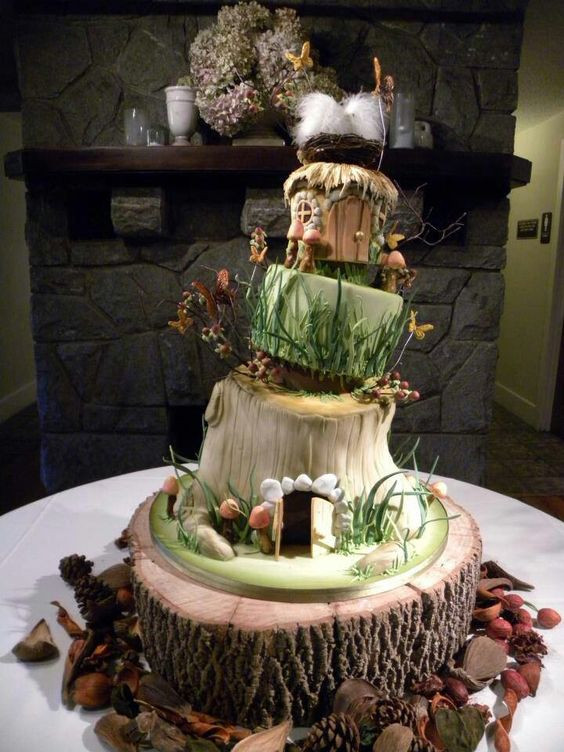 Forest Wedding Cakes
 38 Woodland Wedding Cakes That Will plete Your