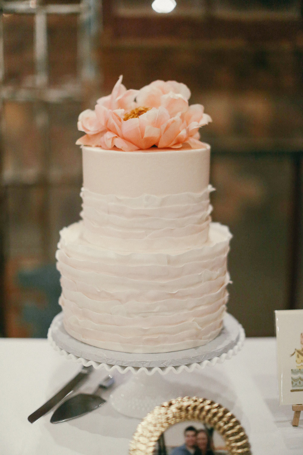 Fort Worth Wedding Cakes
 custom wedding cake blush ruffles sugarbeesweets