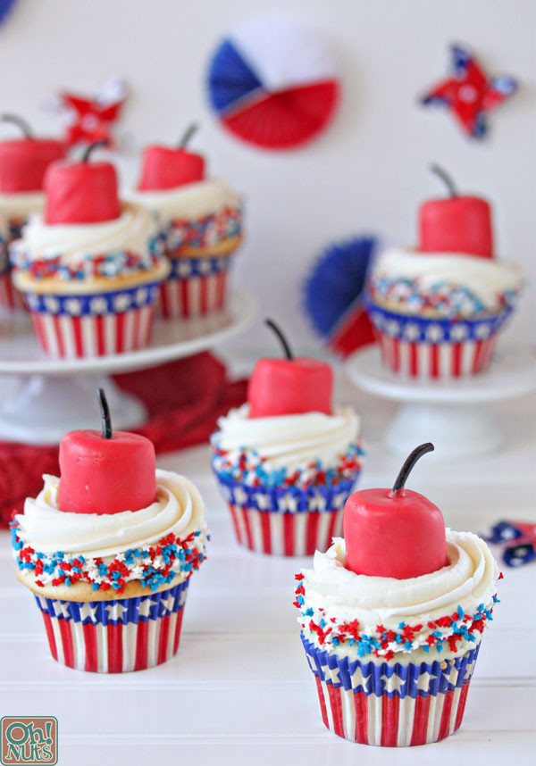 Fourth Of July Cupcakes
 Firecracker Cupcakes for the Fourth of July