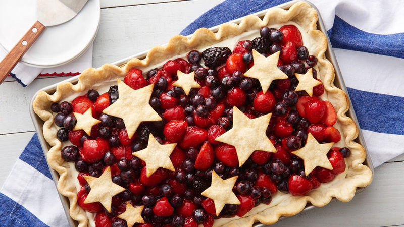 Fourth Of July Pie Recipes
 Star Spangled Red White & Blue Slab Pie Recipe