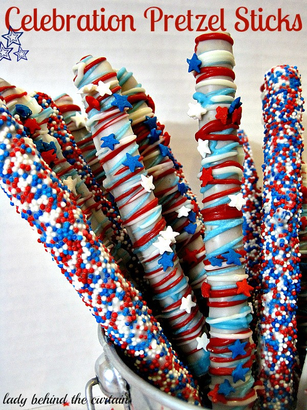 Fourth Of July Pretzels
 Celebration Pretzel Sticks