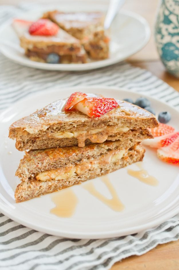 French Toast Healthy
 Healthy Stuffed French Toast with Almond Butter & Banana