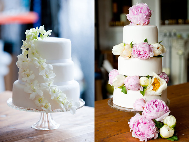 Fresh Flowers On Wedding Cakes
 Square Wedding Cake With Fresh Flowers