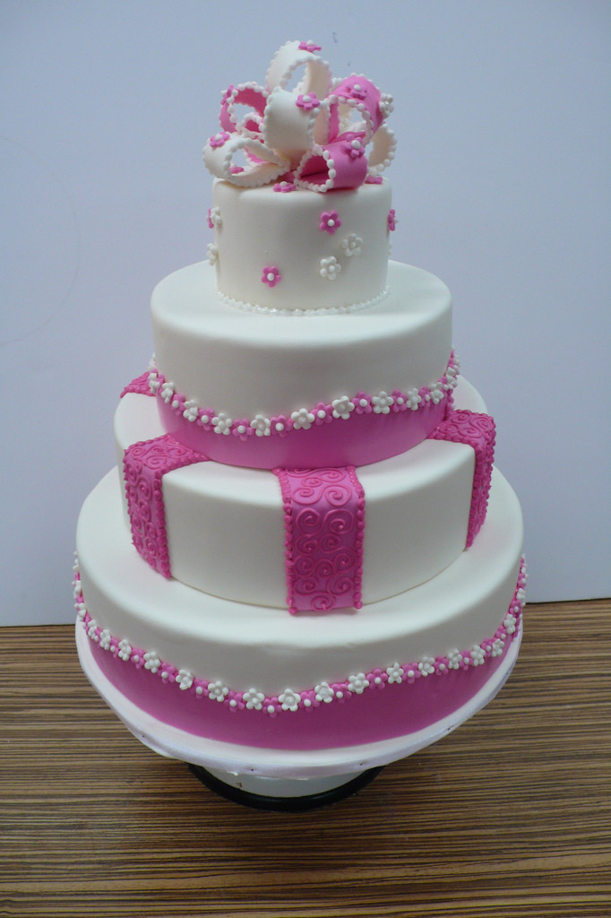 Frys Wedding Cakes
 Pink and white Sweet Wedding cake