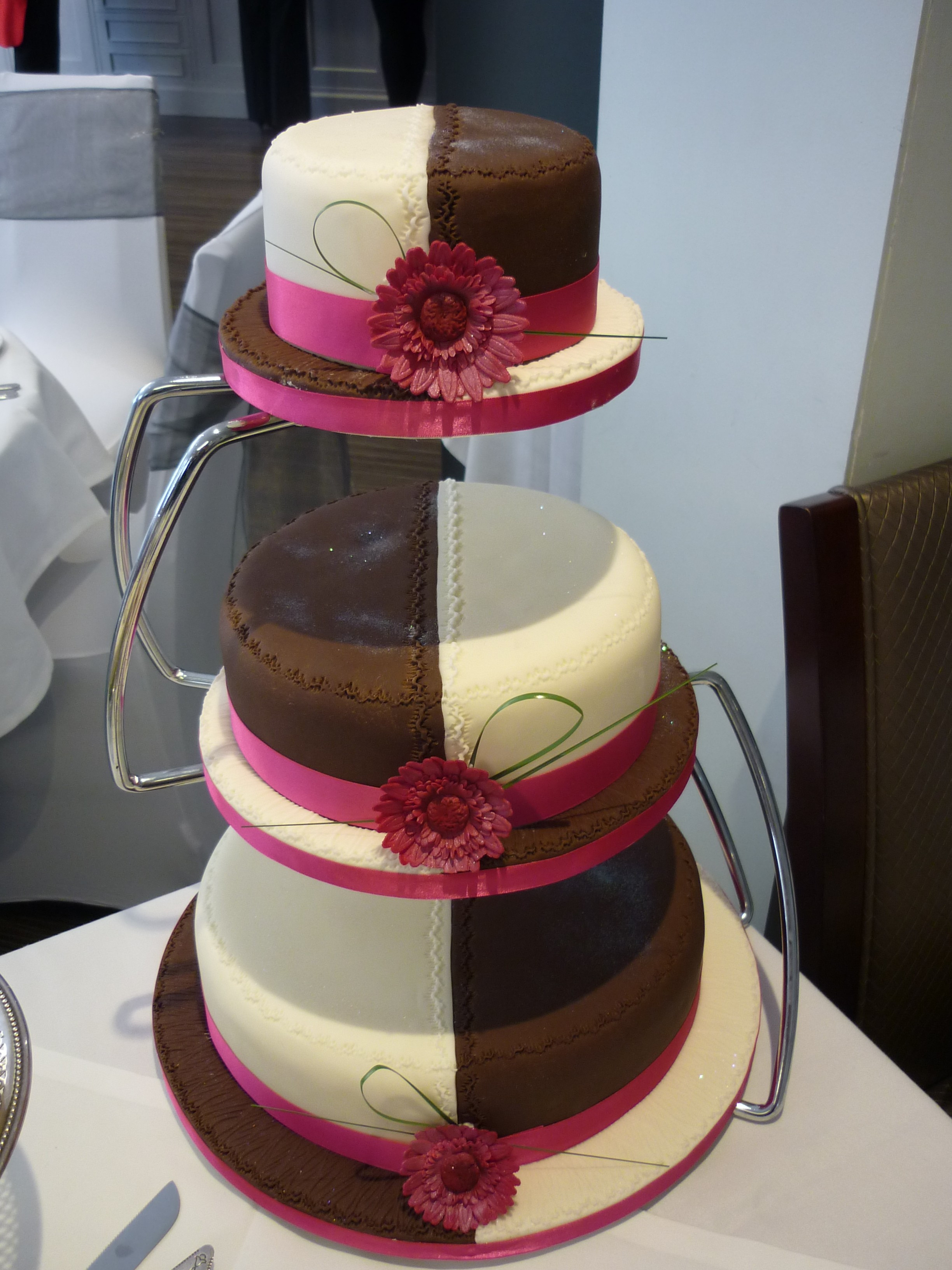 Frys Wedding Cakes
 Chocolate & ivory 3 tier wedding cake