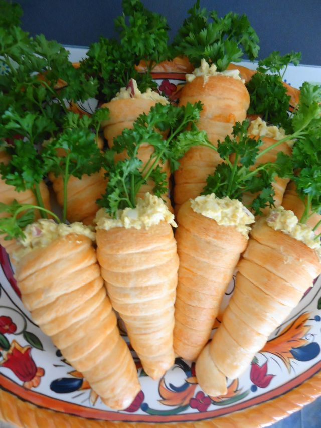Fun Easter Appetizers
 Carrot Croissant Filled With Egg Salad 1 package