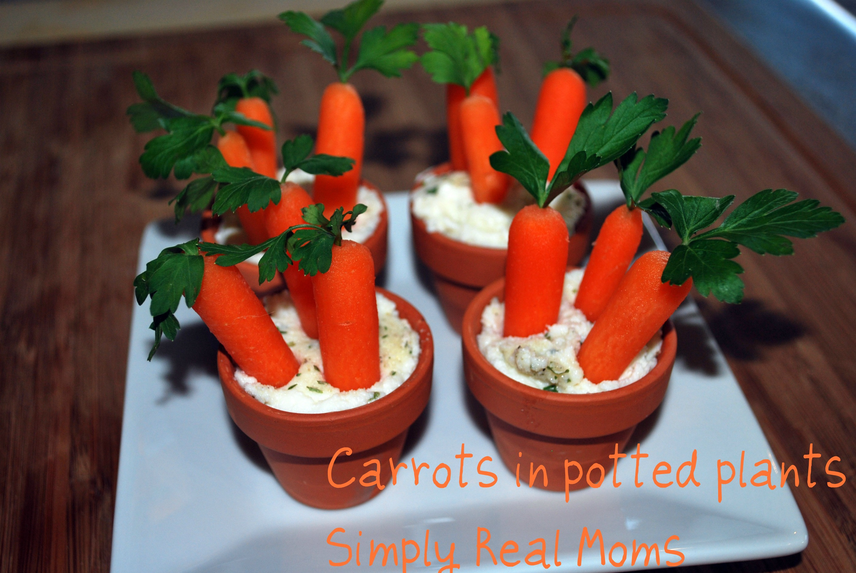 Fun Easter Appetizers
 Easter Appetizer for Kids Potted Carrots and Dip