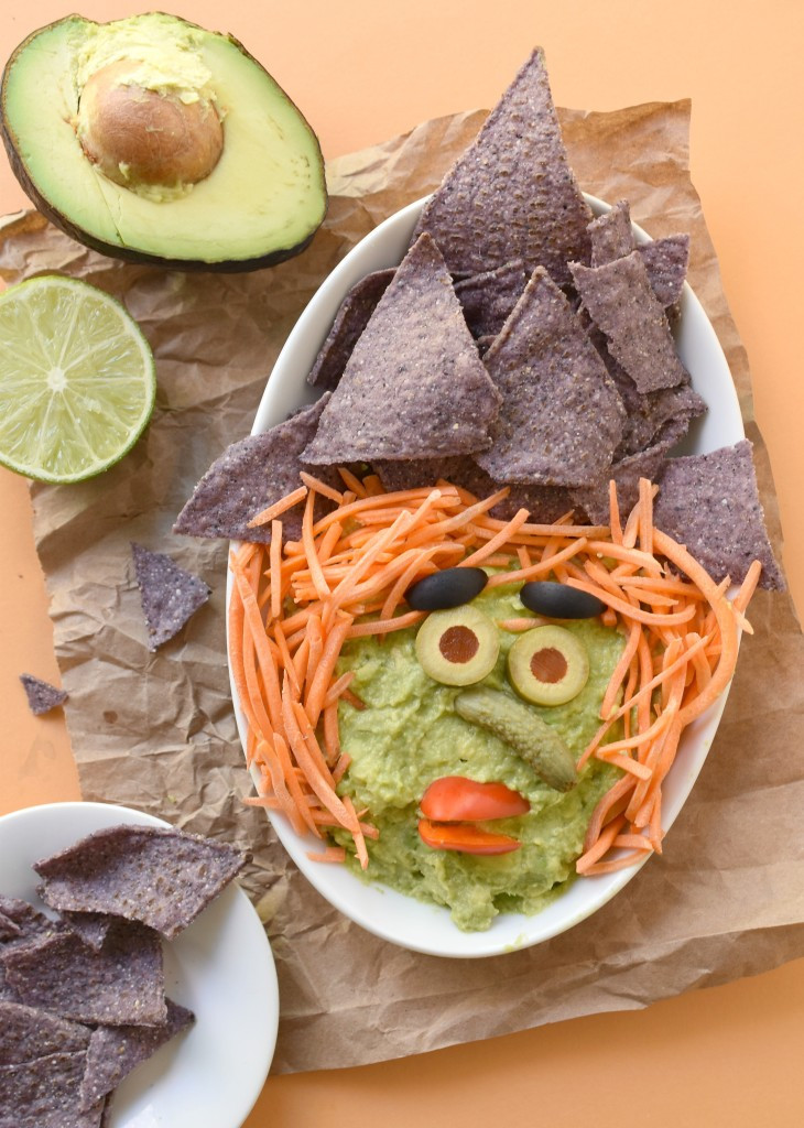 Fun Healthy Appetizers
 Witchy Guacamole Dip Fork and Beans