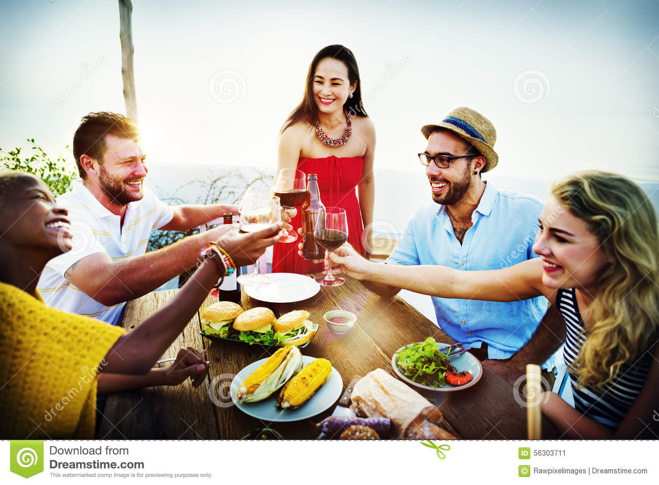 Fun Summer Dinners
 Beach Cheers Celebration Friendship Summer Fun Dinner