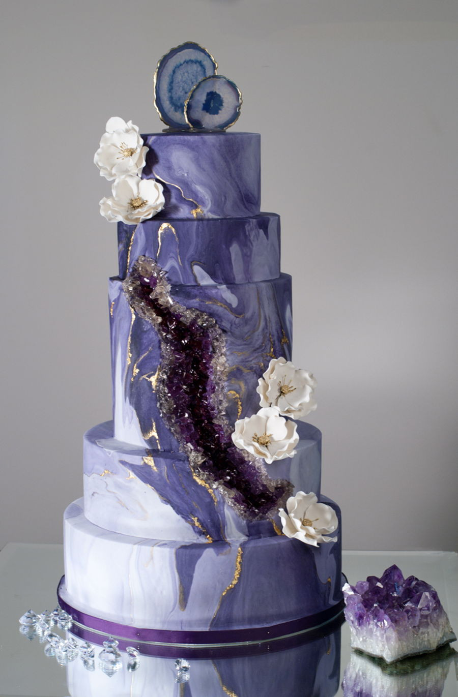 Geode Wedding Cakes
 Purple Geode agate Wedding Cake CakeCentral