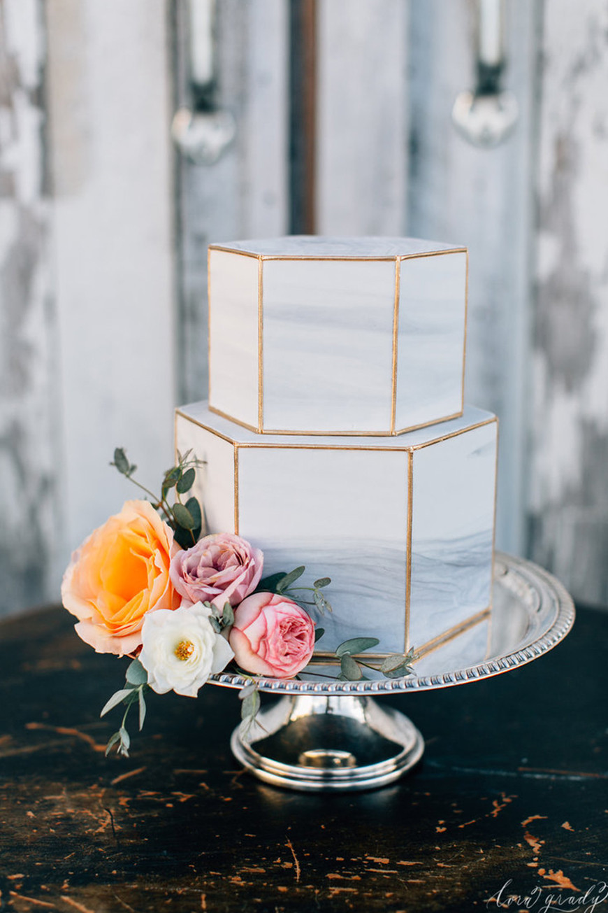 Geometric Wedding Cakes
 Marble Wedding Cakes Wedding Ideas By Colour