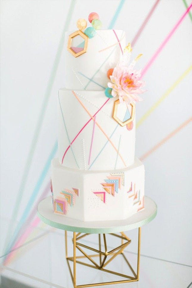 Geometric Wedding Cakes
 15 Colorful Geometric Wedding Ideas for the Modern Bride