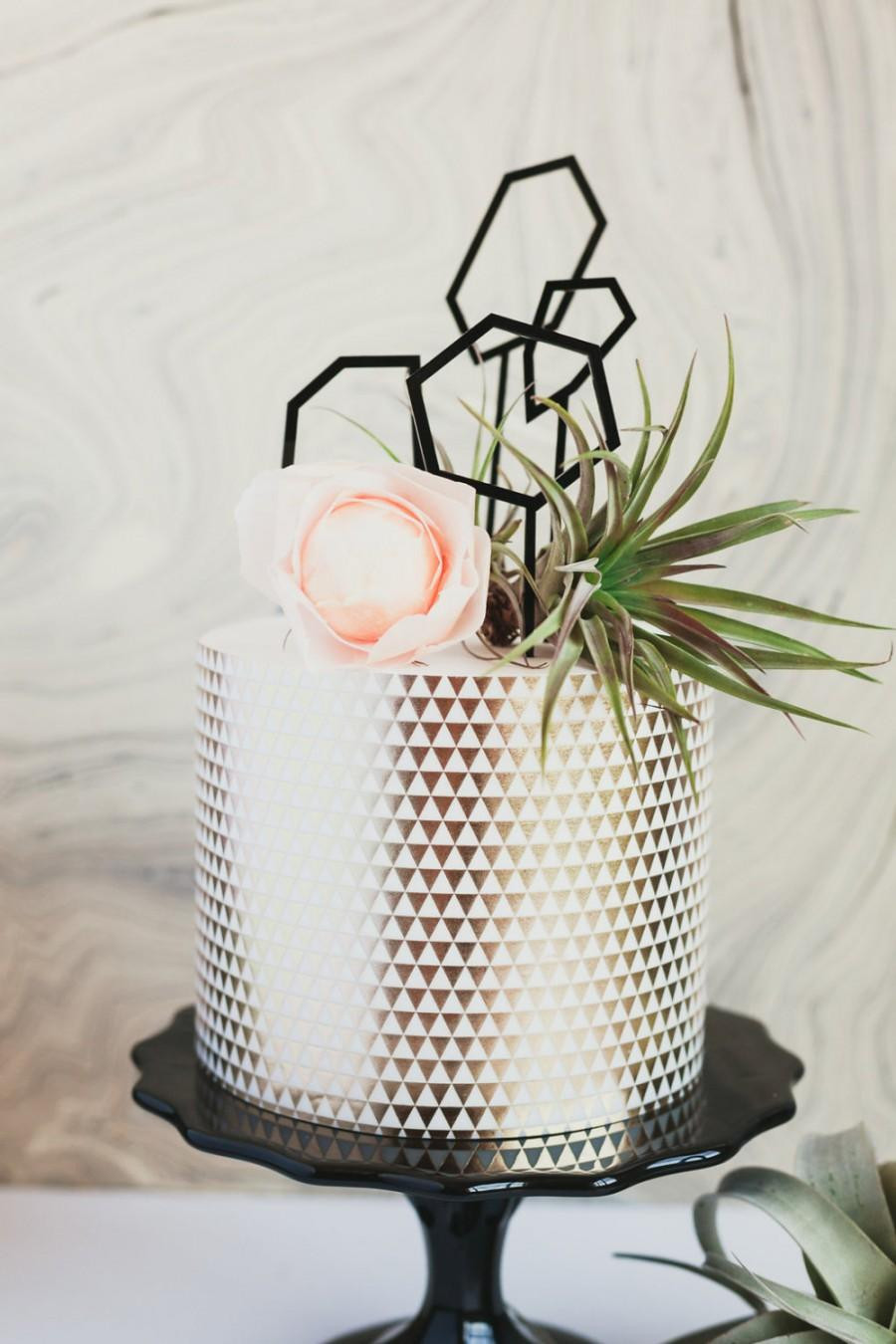 Geometric Wedding Cakes
 Geometric Shaped Cake Topper Assortment Laser Cut