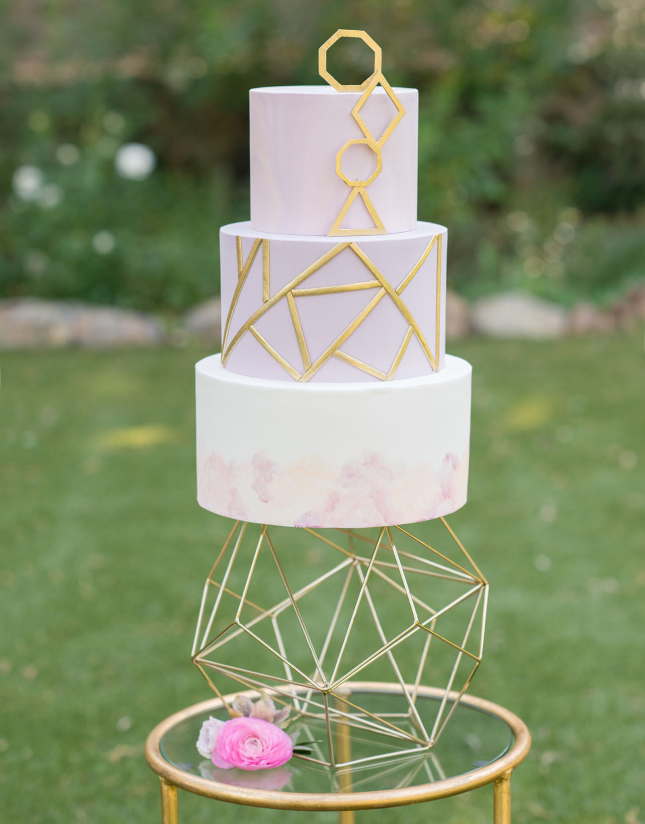Geometric Wedding Cakes
 Geometric Copper Mauve Wedding Inspiration