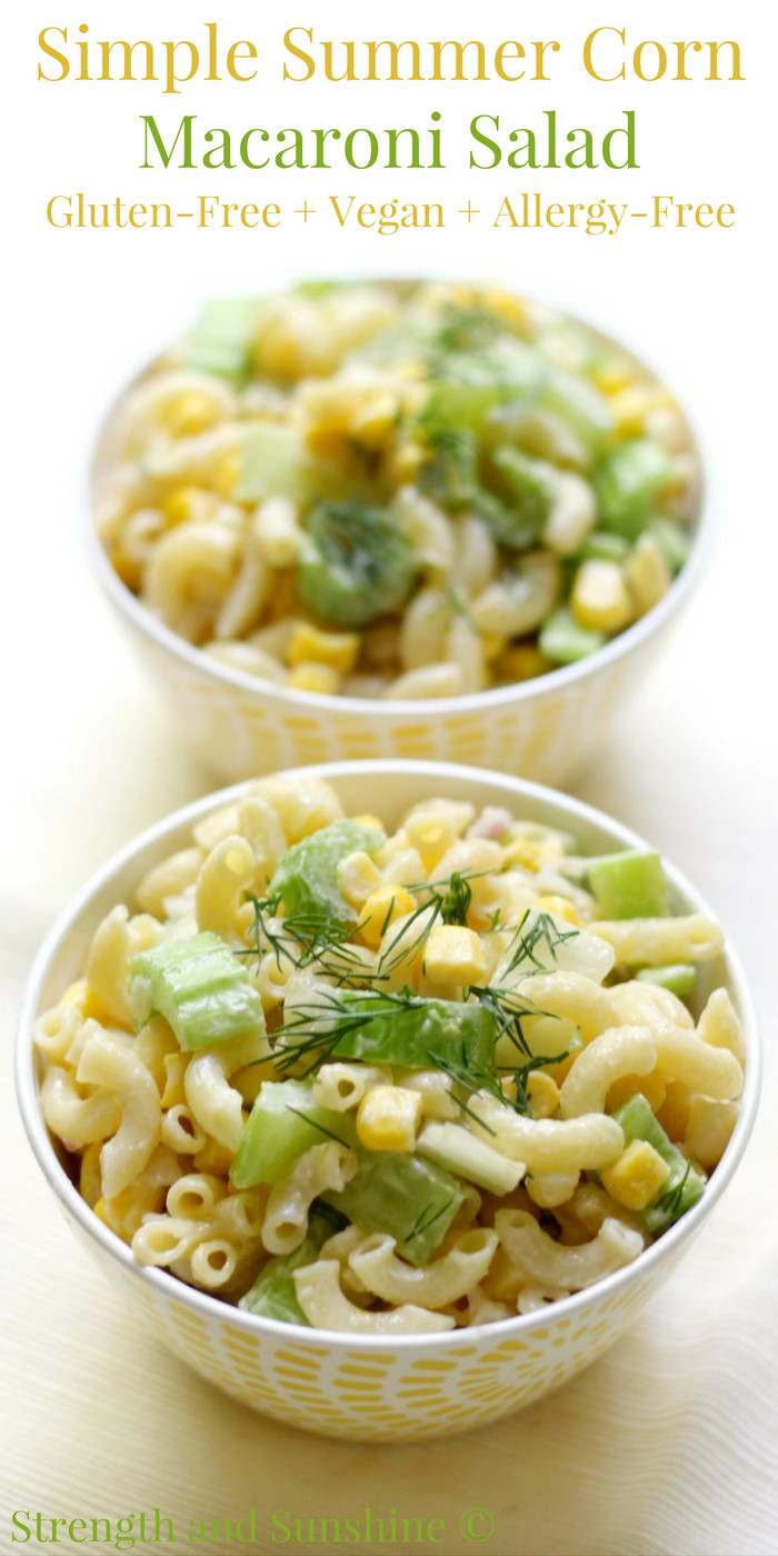 Gluten Free Side Dishes Summer
 Simple Summer Corn Macaroni Salad Gluten Free Vegan