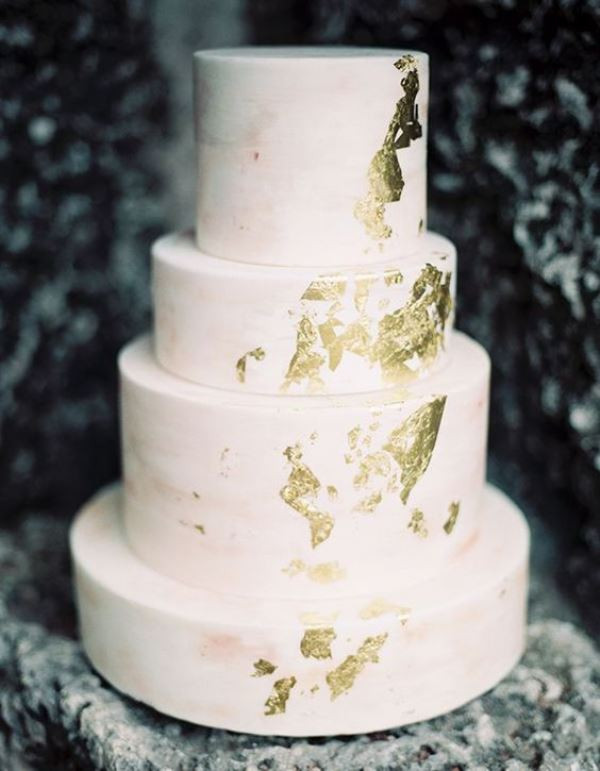 Gold Leaf Wedding Cakes
 30 Glamorous Gold Leaf Wedding Cakes Weddingomania