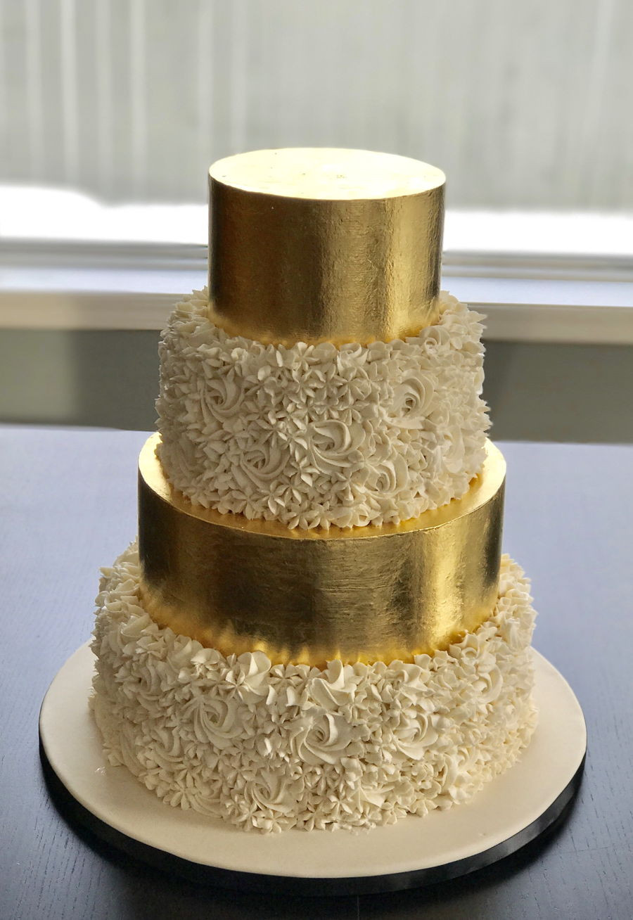 Gold Leaf Wedding Cakes
 Gold Leaf Wedding Cake CakeCentral