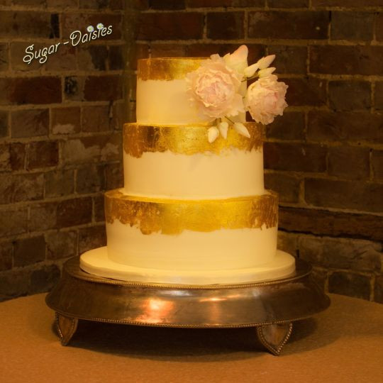 Gold Leaf Wedding Cakes
 Gold leaf wedding cake cake by Sugar daisies CakesDecor