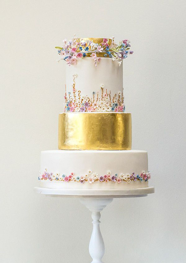 Gold Leaf Wedding Cakes
 Metallic Wedding Cakes Wedding Trends