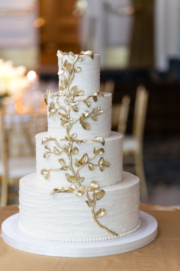 Gold Leaf Wedding Cakes
 Wedding Cake with Gold Leaf Elizabeth Anne Designs The