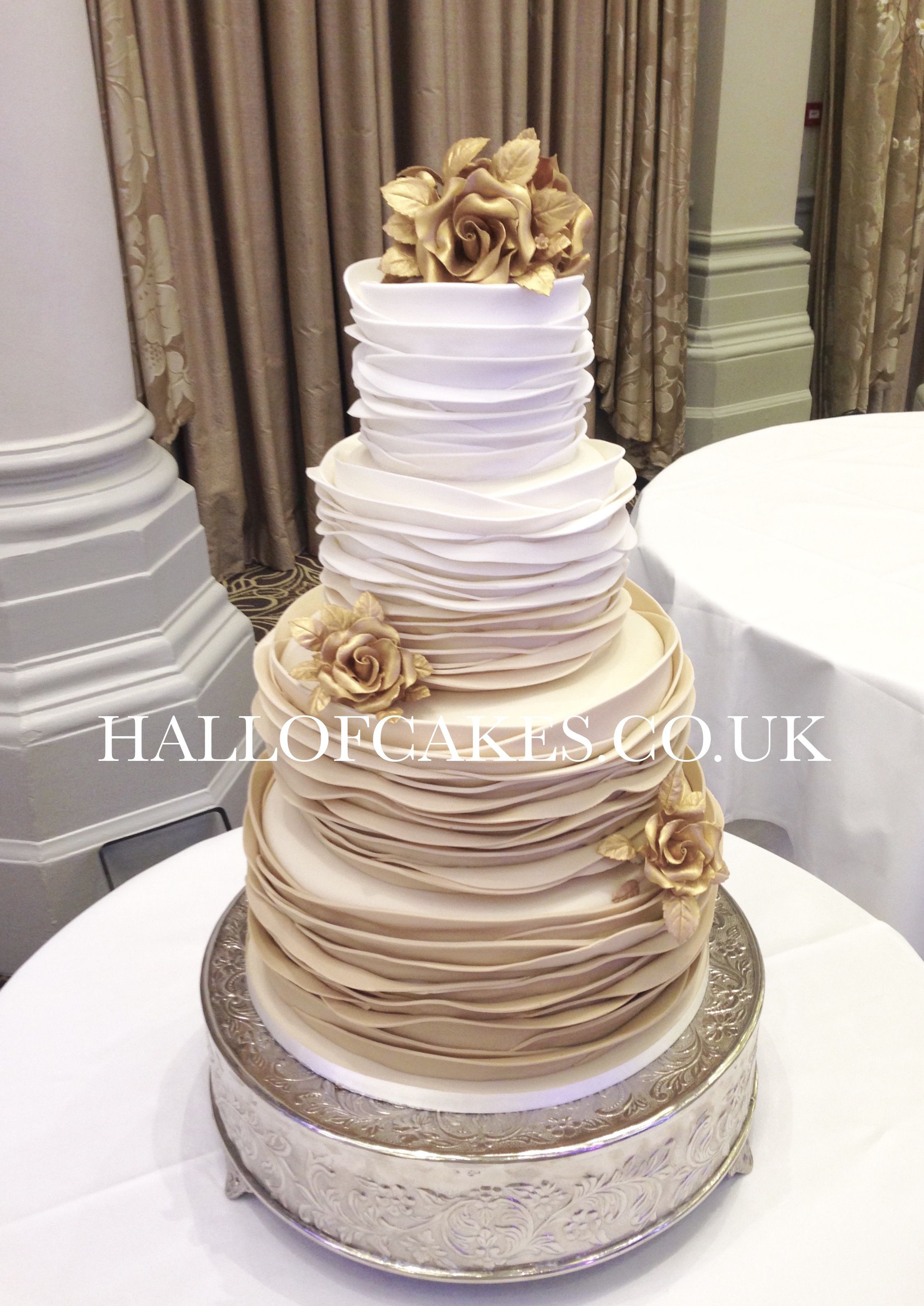 Gold Wedding Cakes
 Beautiful Gold Ombre Wedding Cakes by Hall of Cakes