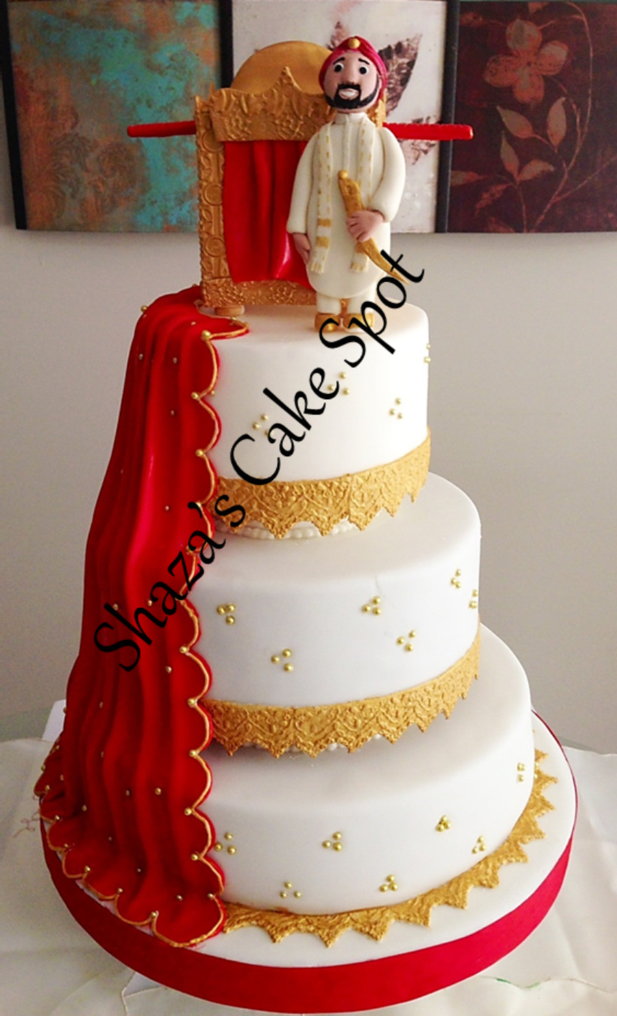 Gold Wedding Cakes
 Red & Gold Wedding Cake Indian Theme CakeCentral