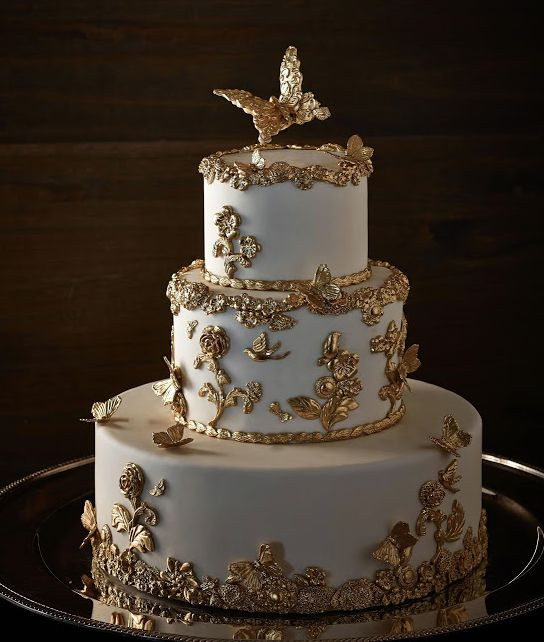 Gold Wedding Cakes
 Gold Wedding White & Gold Wedding Cakes Weddbook