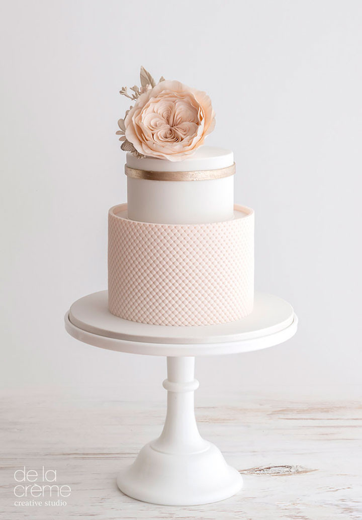 Gold Wedding Cakes
 Blush & Rose Gold Wedding Cake Trio Mon Cheri Bridals