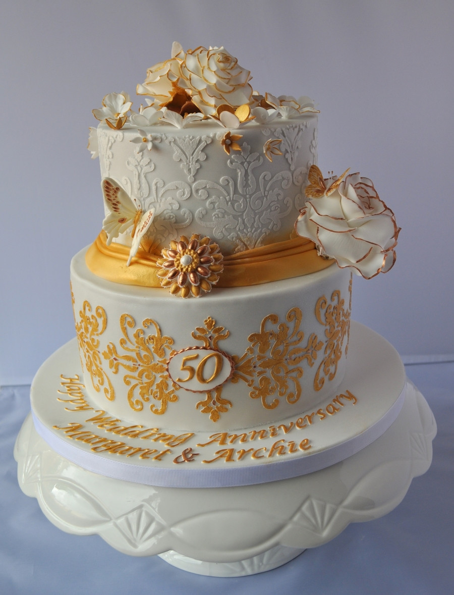 Golden Wedding Anniversary Cakes
 Golden Wedding Anniversary Cake CakeCentral