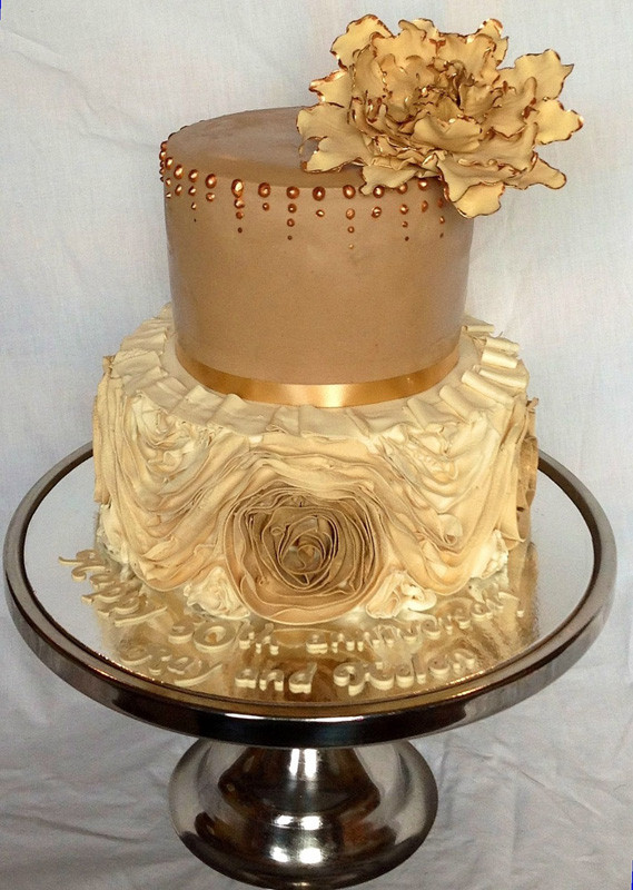 Golden Wedding Anniversary Cakes
 Golden wedding anniversary cake