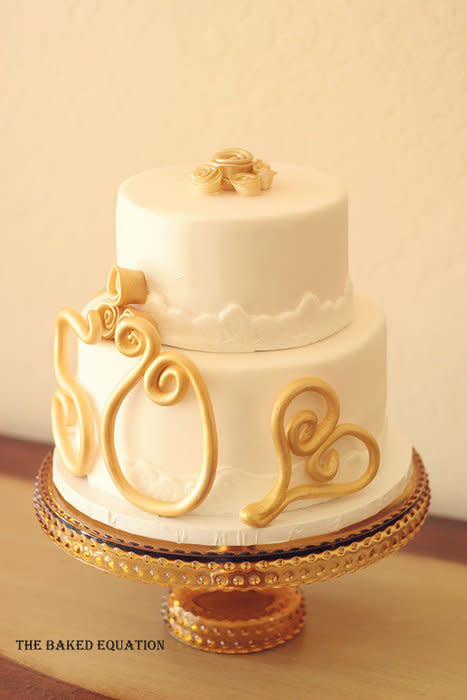 Golden Wedding Anniversary Cakes
 50th Golden Wedding Anniversary Cake cake by Melissa