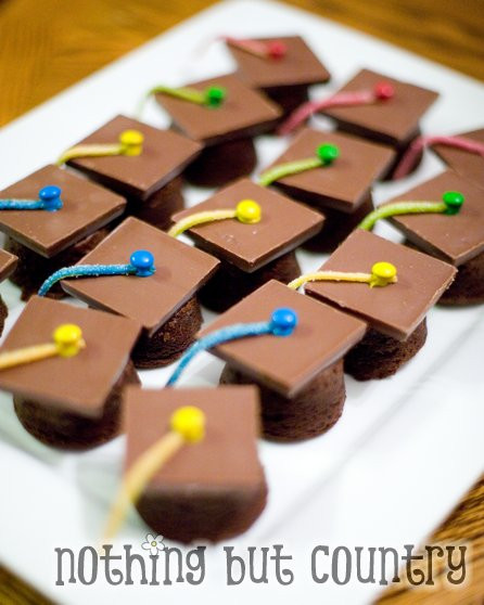 Graduation Cap Desserts
 Graduation Cap Brownie Bites