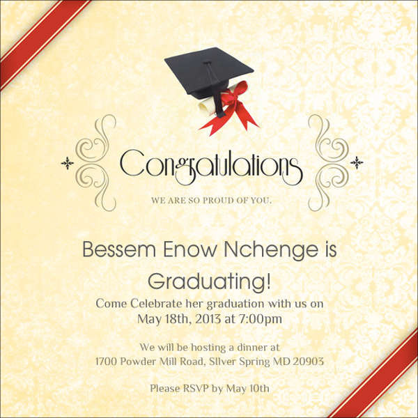 Graduation Dinner Invitation
 83 Free Invitation Cards PSD Word AI