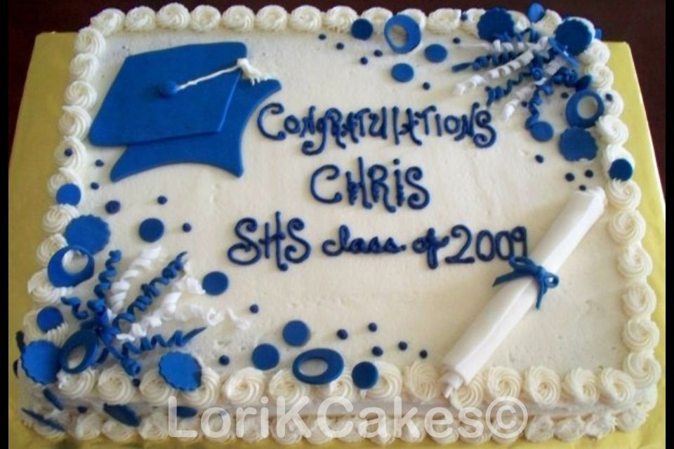 Graduation Sheet Cake Ideas
 Graduation sheet cake Buttercream with fondant accents