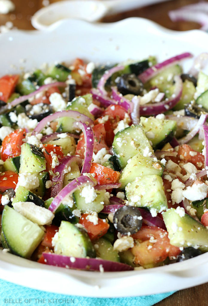 Greek Side Dishes Healthy
 Cucumber Greek Salad Belle of the Kitchen