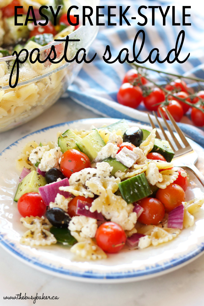 Greek Side Dishes Healthy
 Quick and Easy Greek Pasta Salad The Busy Baker