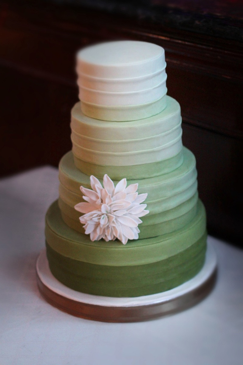 Green And White Wedding Cake
 Cakes & Desserts s Ombré Green & White Wedding Cake