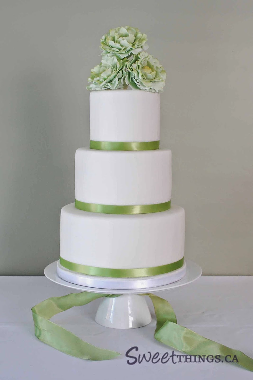 Green And White Wedding Cake
 SweetThings Green and White Wedding Cake