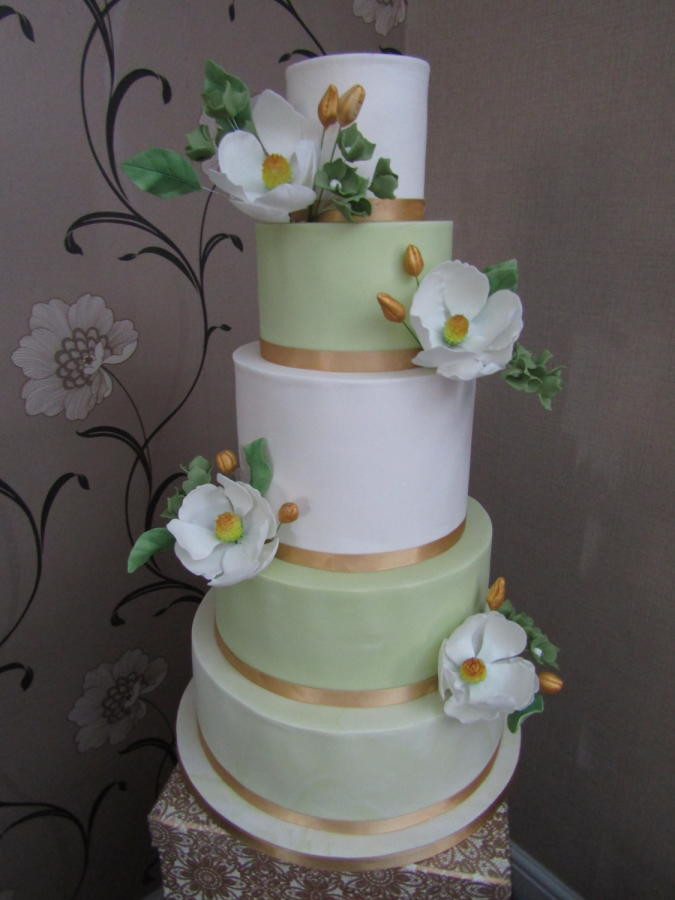 Green And White Wedding Cake
 White & green wedding cake cake by Mimi s Sweet Treats