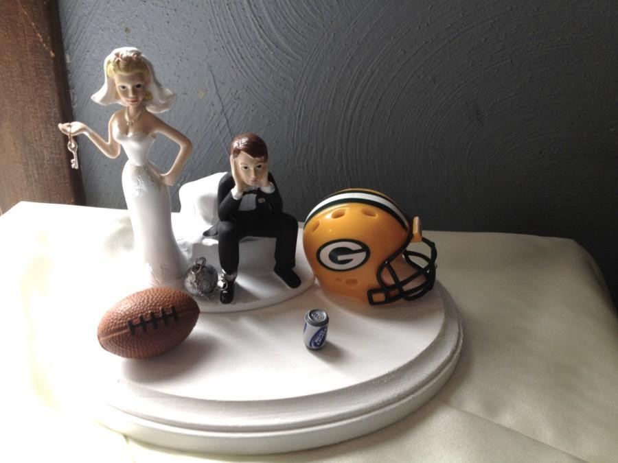 Green Bay Wedding Cakes
 Green Bay Packers NFL Wedding Cake Topper Bridal Funny