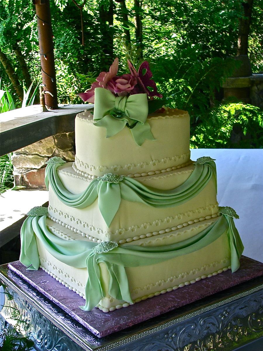 Green Wedding Cakes
 Lavender And Mint Green Wedding Cake CakeCentral