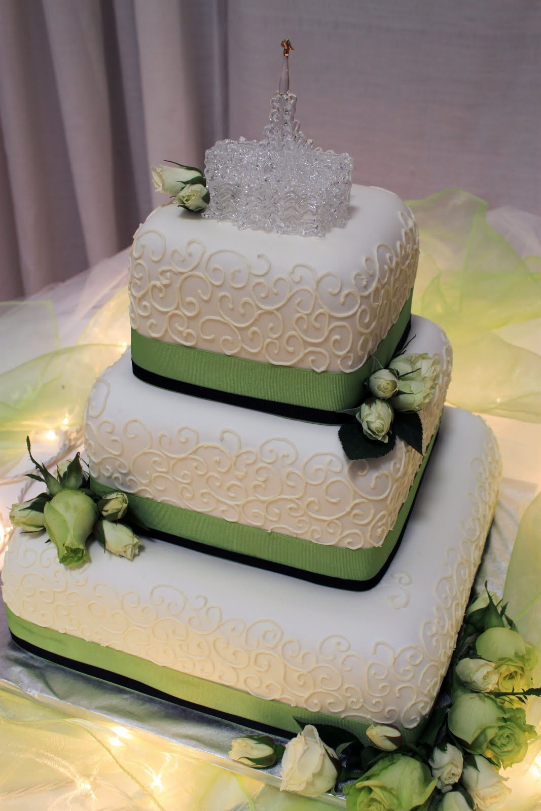 Green Wedding Cakes
 Pink And Lime Green Wedding Cake