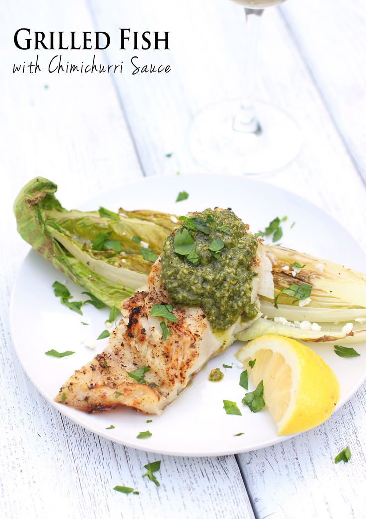 Grilled Cod Fish Recipes Healthy
 Grilled Cod Fillet with Chimichurri and Grilled Romaine